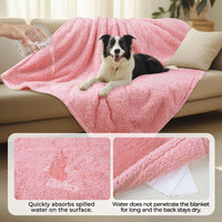 Waterproof Pet Blanket for Dog on Bed Pink