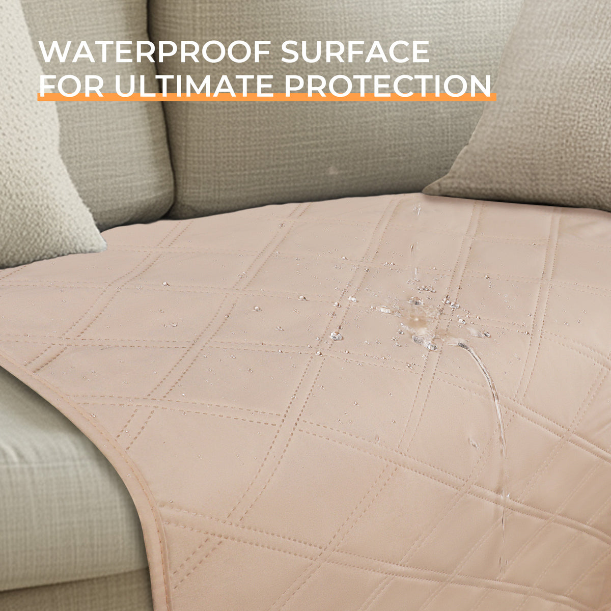 Dog Waterproof Blanket for Couch Beige & White
