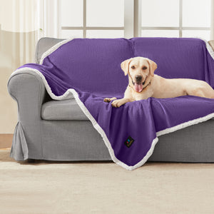Reversible Waterproof Blanket for Large Dogs Purple White