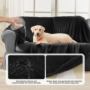 Reversible Waterproof Blanket for Large Dogs Black