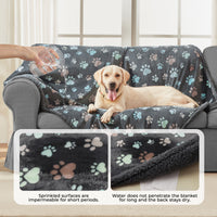 Waterproof Dog & Cat Blanket Grey Paw
