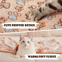 Load image into Gallery viewer, 1 Pack 3  Pet Blanket Flannel Throw for Dog Puppy Cat Paw Brown