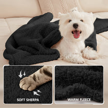 Load image into Gallery viewer, Soft Sherpa Dog Blanket for Dog Puppy Cat Black