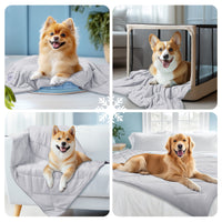 Cooling Blanket for Dogs Calming Pad Light Grey