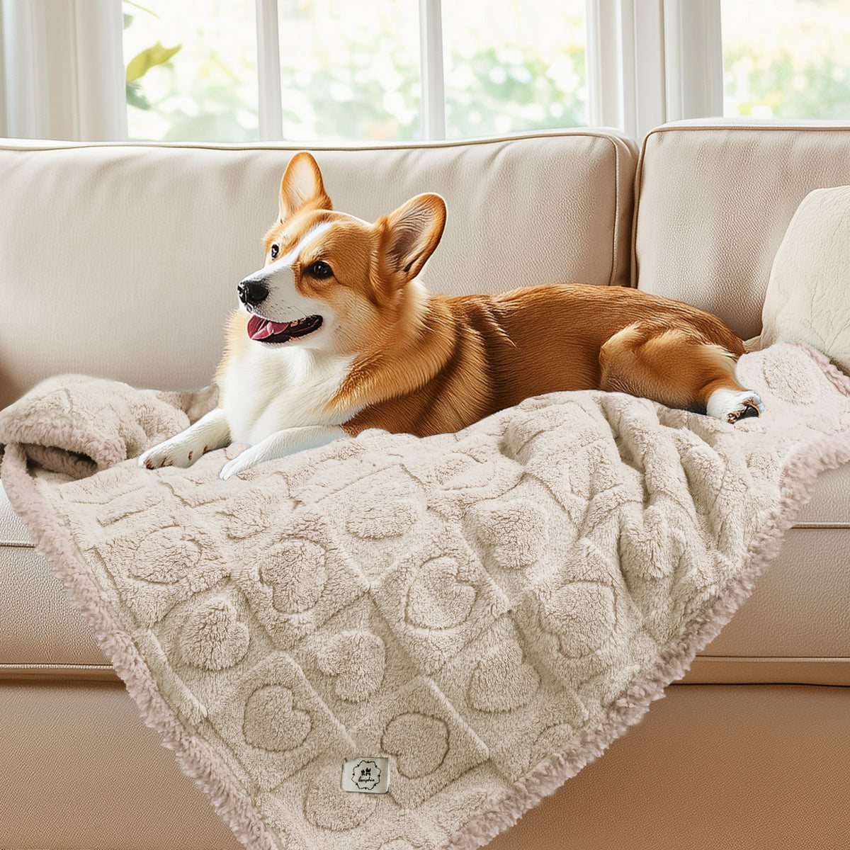 heart-jacquard-waterproof-pet-blanket#color-beige