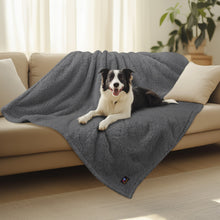 Load image into Gallery viewer, Waterproof Pet Blanket for Medium Large Dogs Soft Cat Sherpa Grey