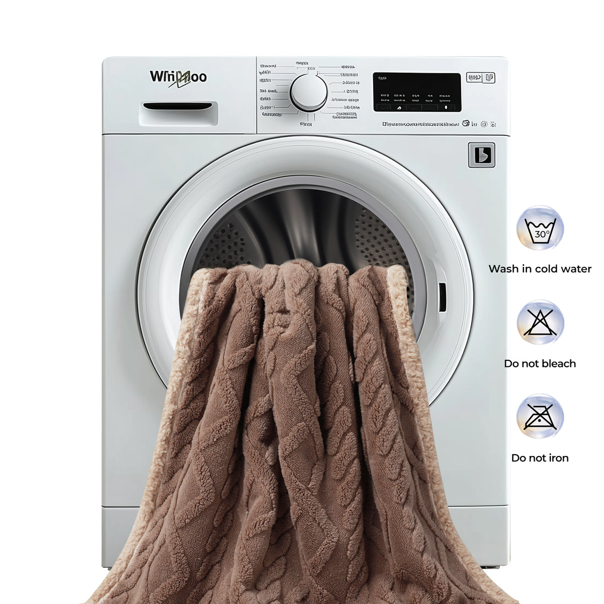Reversible Sherpa Fleece Waterproof Pet Blanket Khaki