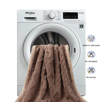 Reversible Sherpa Fleece Waterproof Pet Blanket Khaki