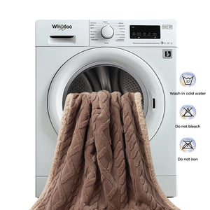 Reversible Sherpa Fleece Waterproof Pet Blanket Khaki