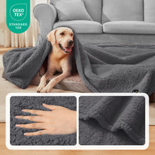 Load image into Gallery viewer, Waterproof Pet Blanket for Medium Large Dogs Soft Cat Sherpa Grey
