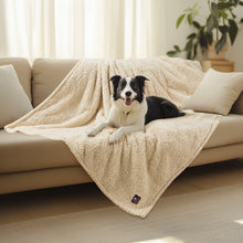 Load image into Gallery viewer, Waterproof Pet Blanket for Medium Large Dogs Soft Cat Sherpa Beige