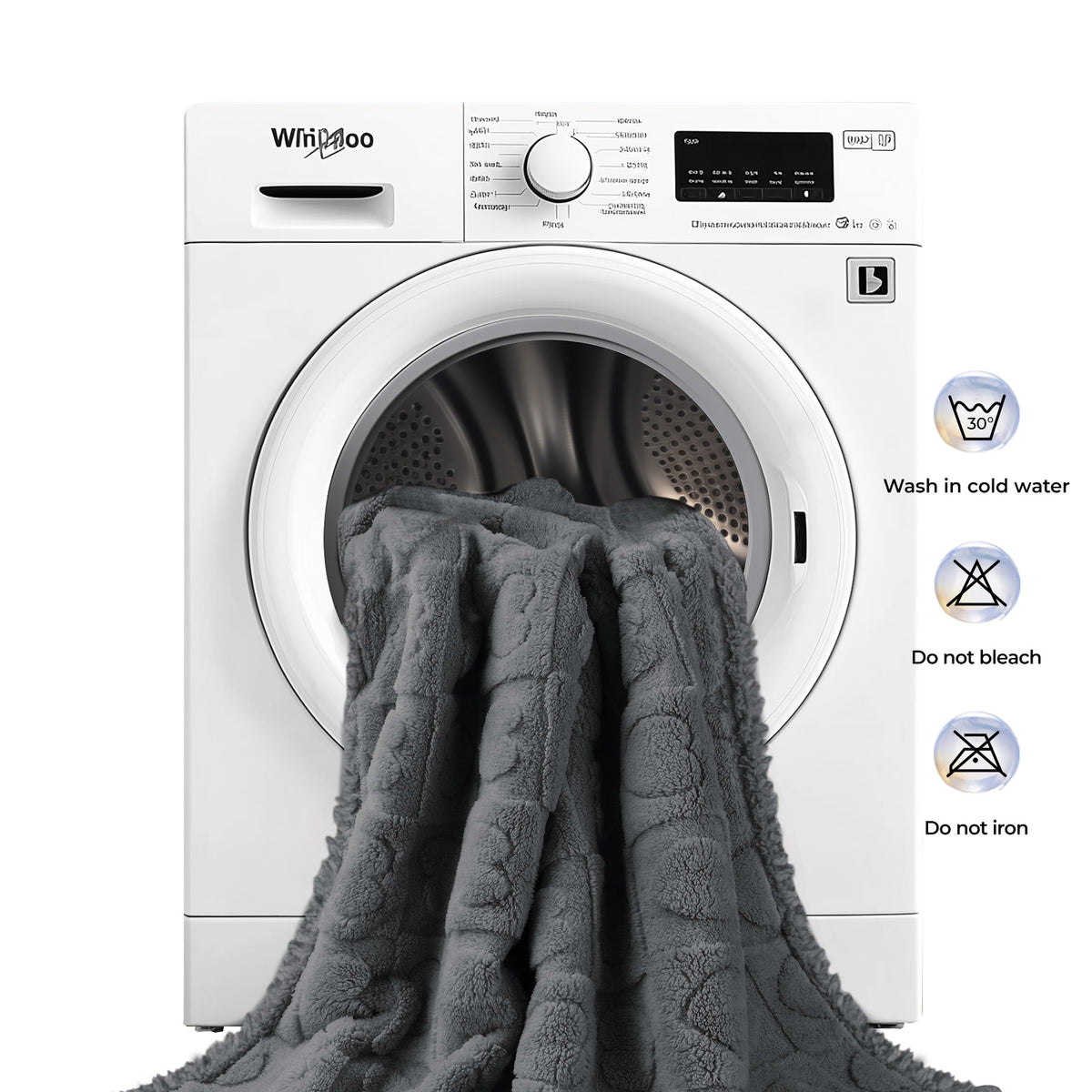 Heart Jacquard Waterproof Pet Blanket Grey