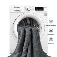 Heart Jacquard Waterproof Pet Blanket Grey