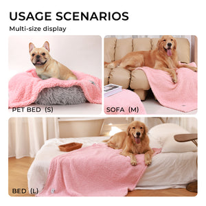 Soft Pet Sherpa Calming Dog Blankets Pink