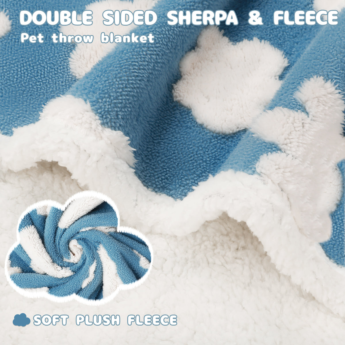 Waterproof Pet Blanket for Dogs and Cats Blue