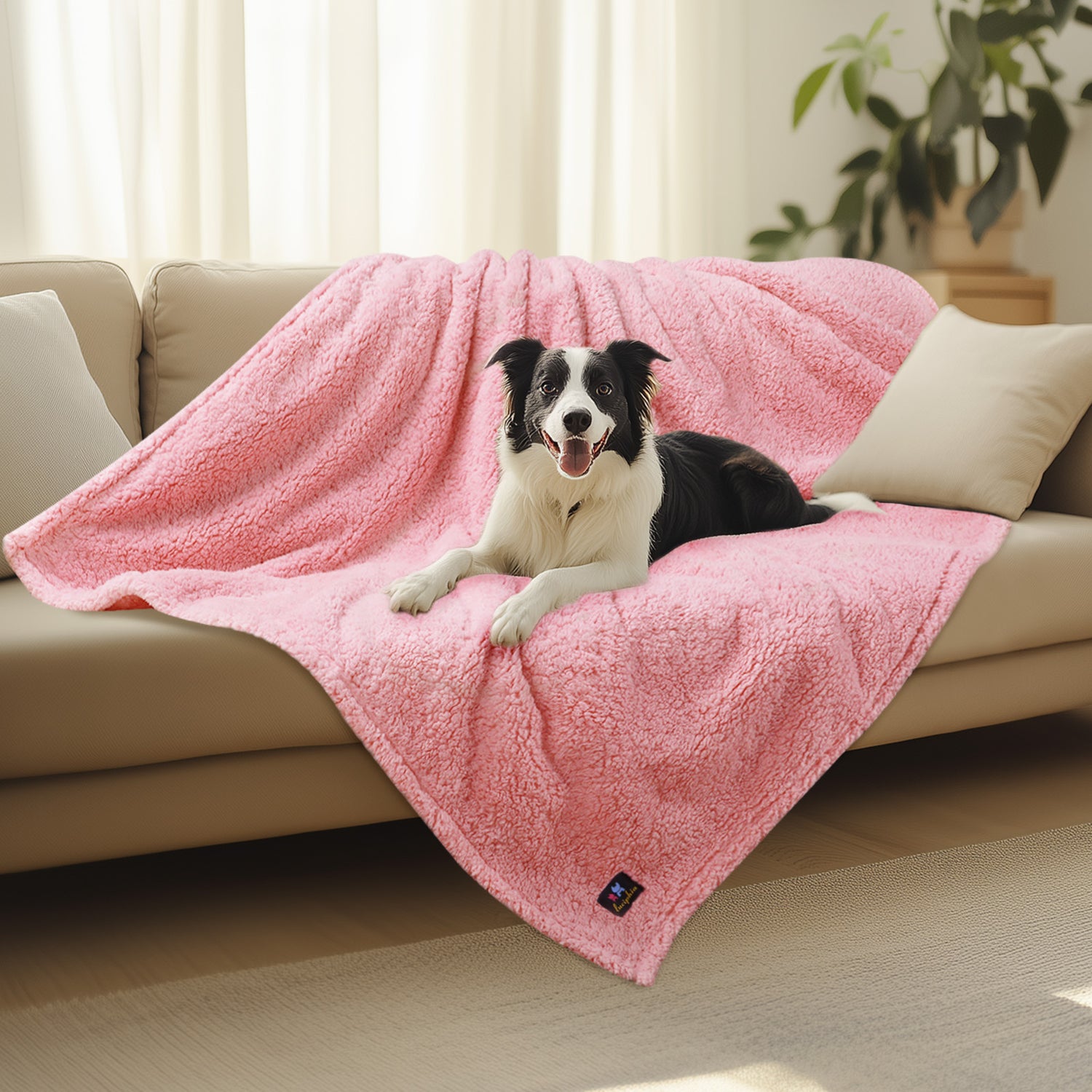 Waterproof Pet Blanket for Dog on Bed Pink