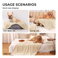Soft Pet Sherpa Calming Dog Blankets Beige