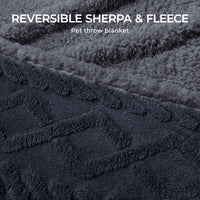 Reversible Sherpa Fleece Waterproof Pet Blanket Dark Grey