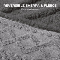 Reversible Sherpa Fleece Waterproof Pet Blanket Light Grey