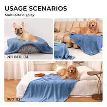 Load image into Gallery viewer, Soft Pet Sherpa Calming Dog Blankets Haze Blue