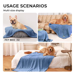 Soft Pet Sherpa Calming Dog Blankets Haze Blue