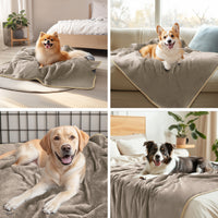 Waterproof Dog Blankets for Dog & Cat Khaki+Beige