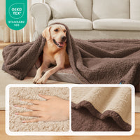 Waterproof Pet Blanket for Dog on Bed Beige/Brown