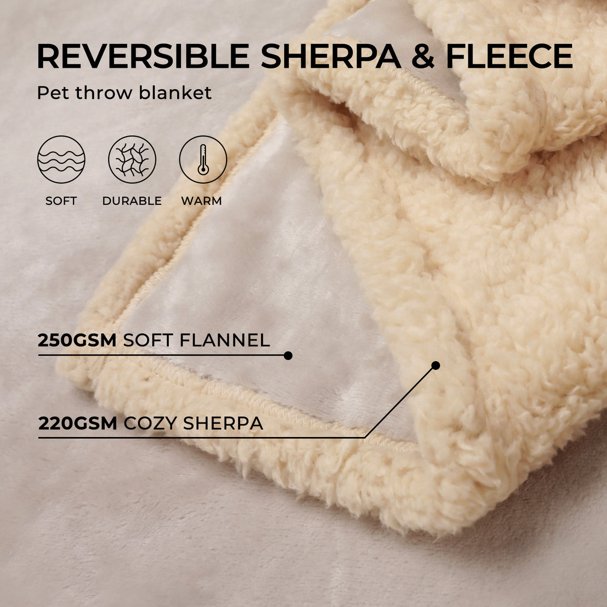 Waterproof Dog Blankets for Dog & Cat Beige