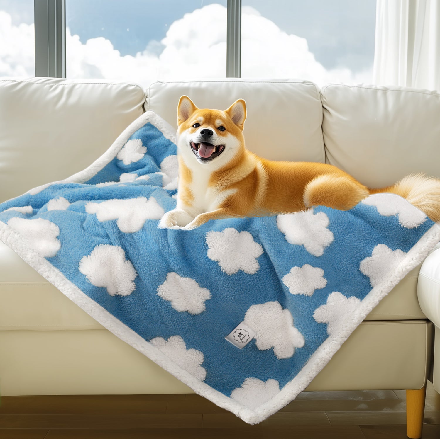 Waterproof Pet Blanket for Dogs and Cats Blue