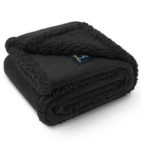 Waterproof Pet Blanket, Liquid Pee Proof Dog Blanket for Sofa Bed Couch, Reversible Sherpa Fleece Furniture Protector Cover for Small Medium Large Dogs Cats