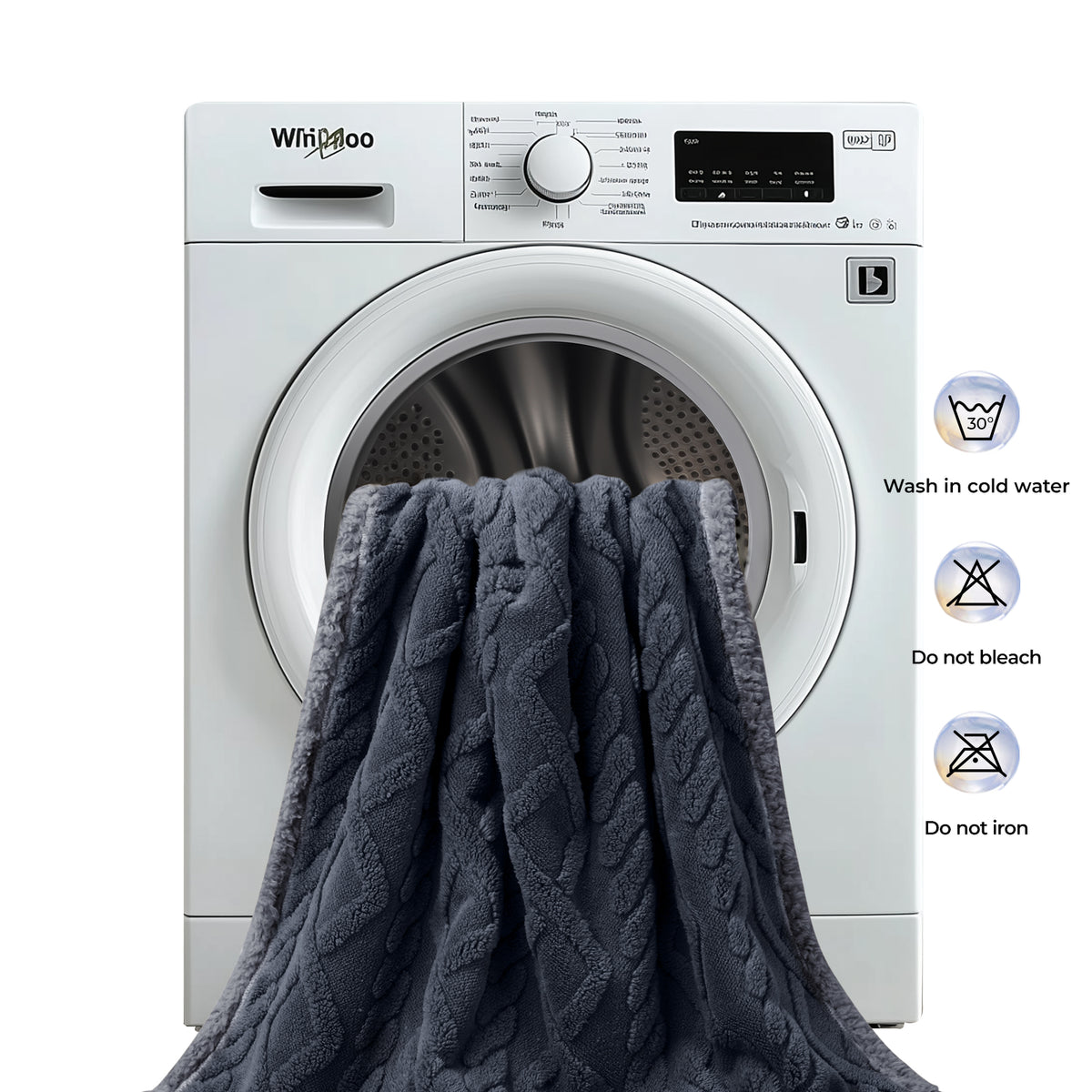 Reversible Sherpa Fleece Waterproof Pet Blanket Dark Grey