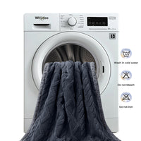 Reversible Sherpa Fleece Waterproof Pet Blanket Dark Grey