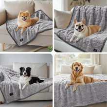 Load image into Gallery viewer, Reversible Sherpa Fleece Waterproof Pet Blanket Light Grey