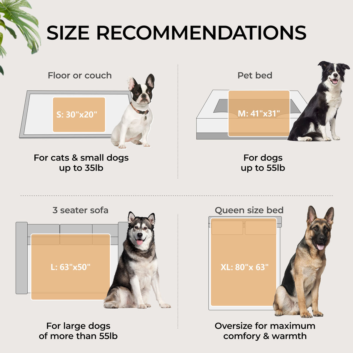 Waterproof Pet Blanket for Dog on Bed Blue/Navy