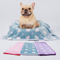 1 Pack 3 Soft Flannel Dog Blanket for Sofa Purple/Pink/Cyan