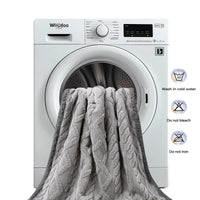 Reversible Sherpa Fleece Waterproof Pet Blanket Light Grey