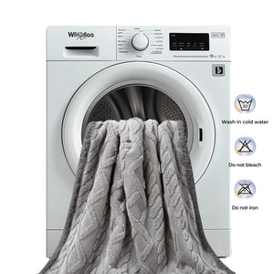 Reversible Sherpa Fleece Waterproof Pet Blanket Light Grey