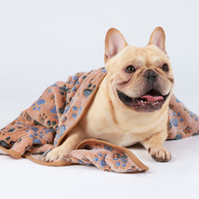 Load image into Gallery viewer, 1 Pack 3  Pet Blanket Flannel Throw for Dog Puppy Cat Paw Brown
