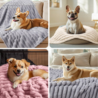 3 Pack Washable Fleece Pet Blankets Beige/Pink/Grey