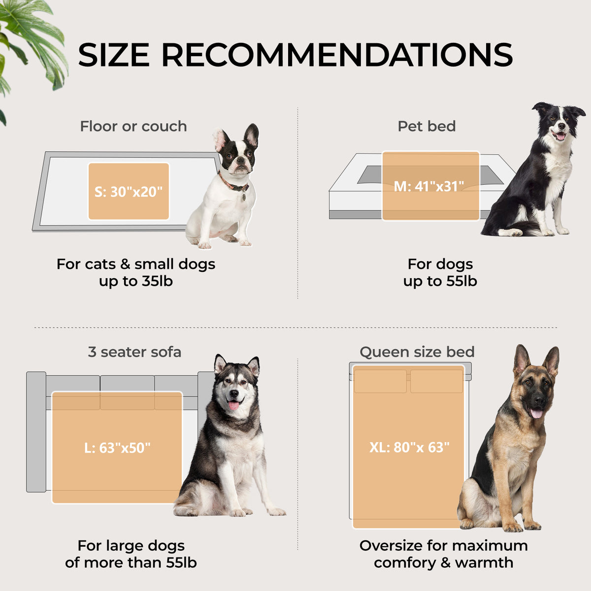 Waterproof Pet Blanket for Dog on Bed Grey