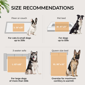 Waterproof Pet Blanket for Medium Large Dogs Soft Cat Sherpa Grey