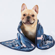 Load image into Gallery viewer, Fluffy Premium Fleece Pet Blankets | 1 Pack 3 Blankets Khaki/Blue/Navy