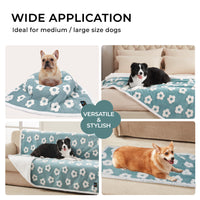3D Textured Flower Print Waterproof Pet Blanket Blue