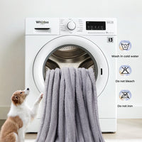 3 Pack Washable Fleece Pet Blankets Grey