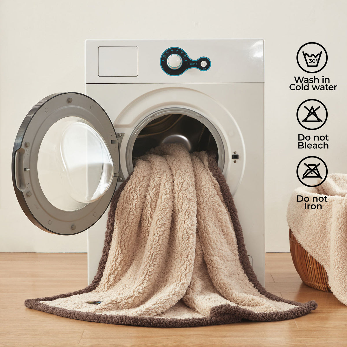 Waterproof Pet Blanket for Dog on Bed Beige/Brown