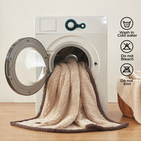 Waterproof Pet Blanket for Dog on Bed Beige/Brown