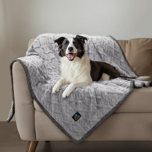 Load image into Gallery viewer, Reversible Sherpa Fleece Waterproof Pet Blanket Light Grey