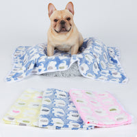 Premium Fleece Dog and Cat Blanket Blue/Pink/Yellow