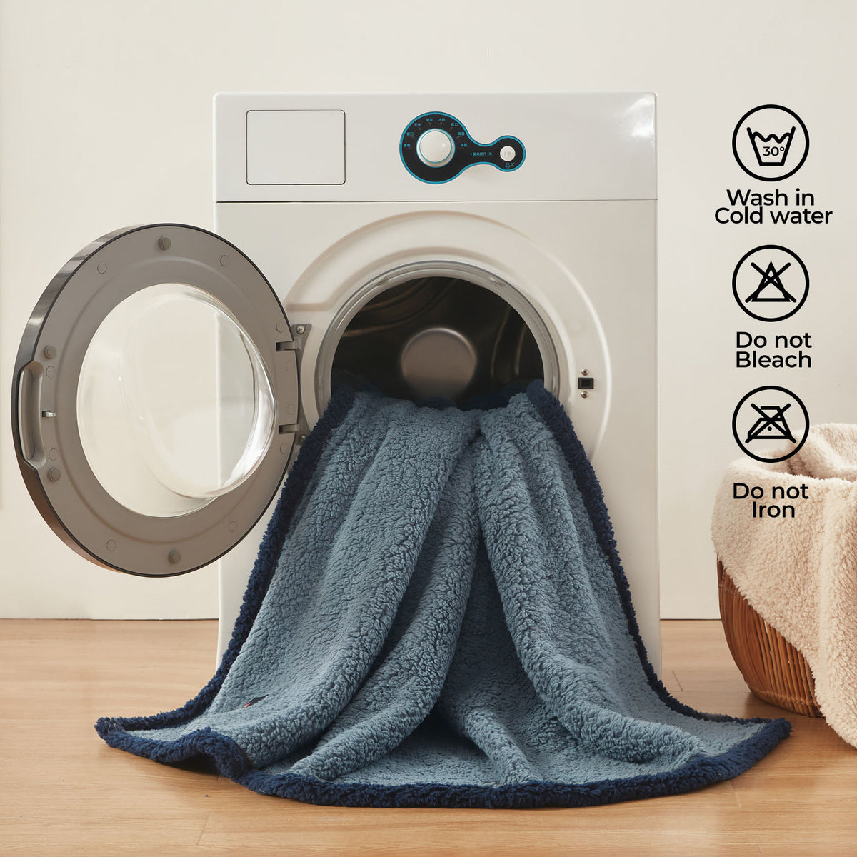 Waterproof Pet Blanket for Dog on Bed Blue/Navy