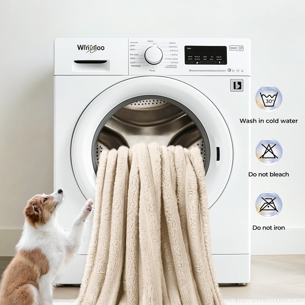 3 Pack Washable Fleece Pet Blankets Beige/Pink/Grey